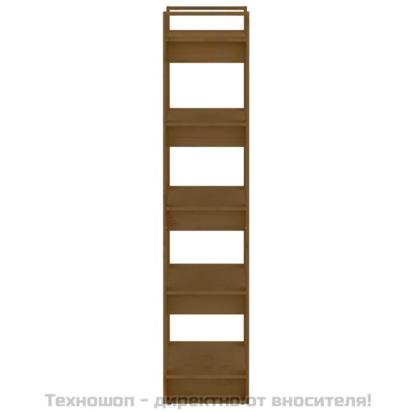 Библиотека/разделител за стая, меденокафява, 60x35x160 см, бор