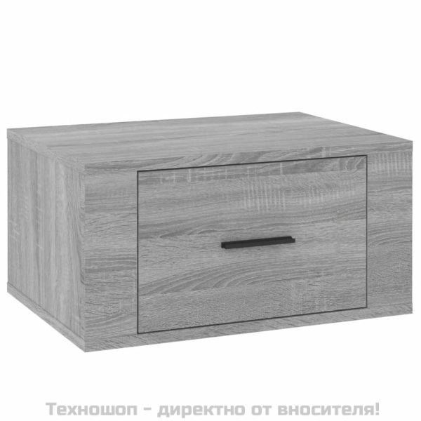 Нощни шкафчета за стенен монтаж, 2 бр, сив сонома, 50x36x25 см
