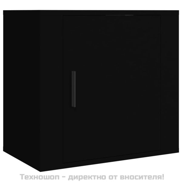 Нощни шкафчета за стенен монтаж, 2 бр, черни 50x30x47 см