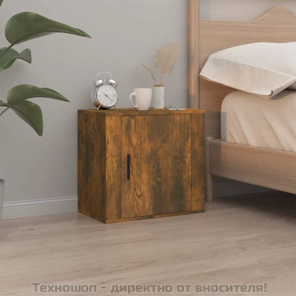 Нощни шкафчета за стенен монтаж, 2 бр, опушен дъб, 50x30x47 см