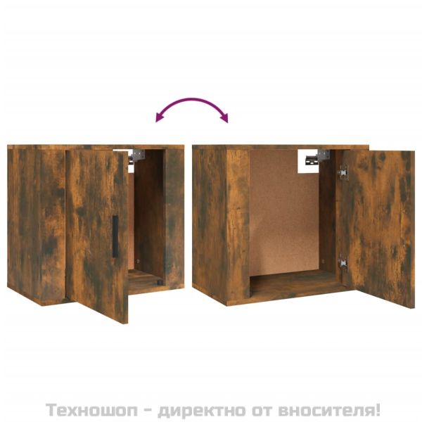 Нощни шкафчета за стенен монтаж, 2 бр, опушен дъб, 50x30x47 см