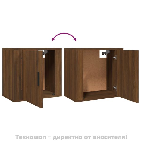 Нощни шкафчета за стенен монтаж, 2 бр, кафяв дъб, 50x30x47 см
