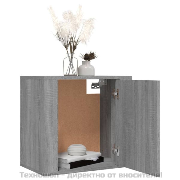 Нощни шкафчета за стенен монтаж, 2 бр, сив сонома, 50x30x47 см