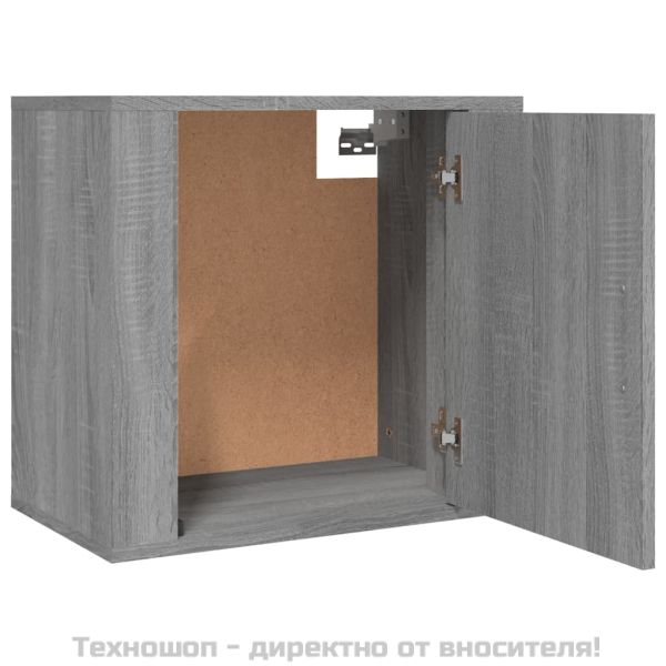 Нощни шкафчета за стенен монтаж, 2 бр, сив сонома, 50x30x47 см