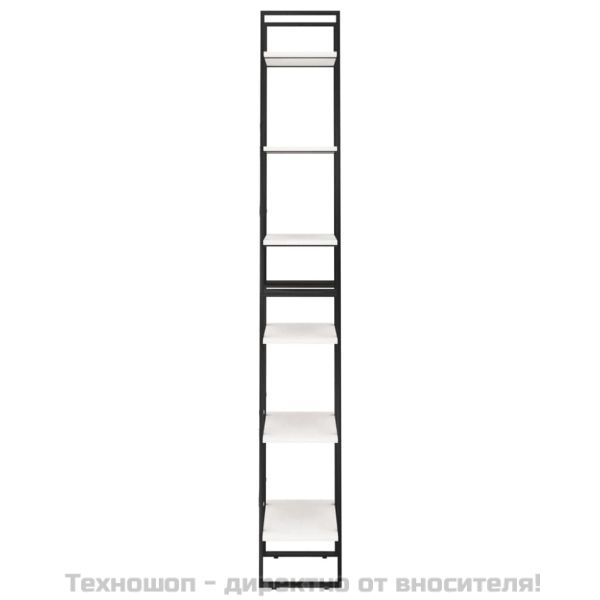 Етажерка, бяла, 60x30x210 см, борово дърво масив