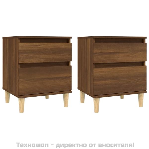 Нощни шкафчета, 2 бр, кафяв дъб, 40x35x50 см