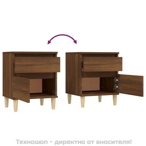Нощни шкафчета, 2 бр, кафяв дъб, 40x35x50 см