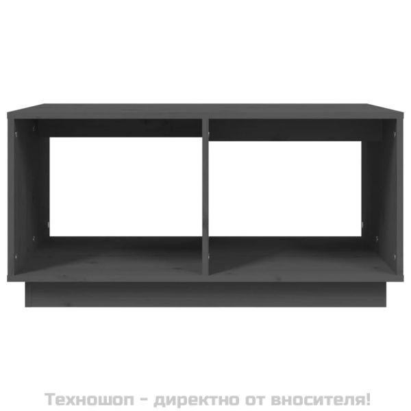 Кафе маса, сива, 80x50x40 см, борово дърво масив