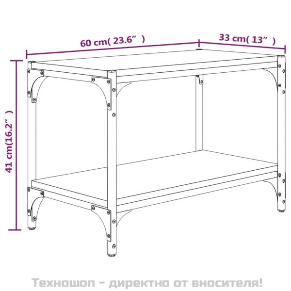ТB шкаф, сив сонома, 60x33x41 см, инженерно дърво и стомана