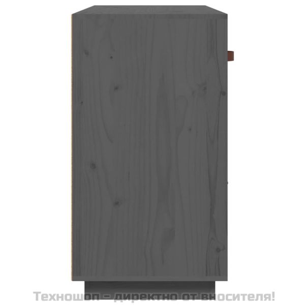 Сайдборд, сив, 100x40x75 см, бор масив