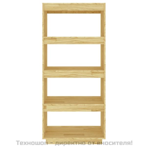 Библиотека/разделител за стая, 60x35x135 см, бор масив