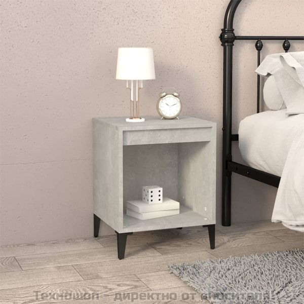 Нощни шкафчета, 2 бр, бетонно сиво, 40x35x50 см