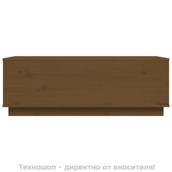 Кафе маса, меденокафява, 100x50x35 см, борово дърво масив