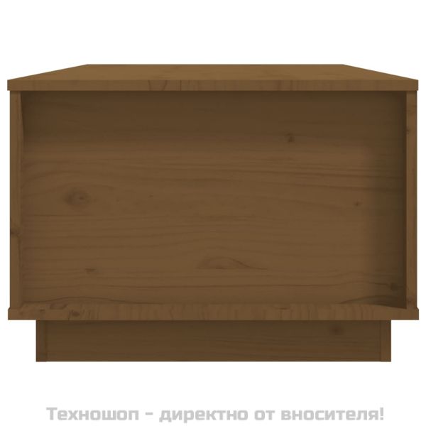 Кафе маса, меденокафява, 100x50x35 см, борово дърво масив