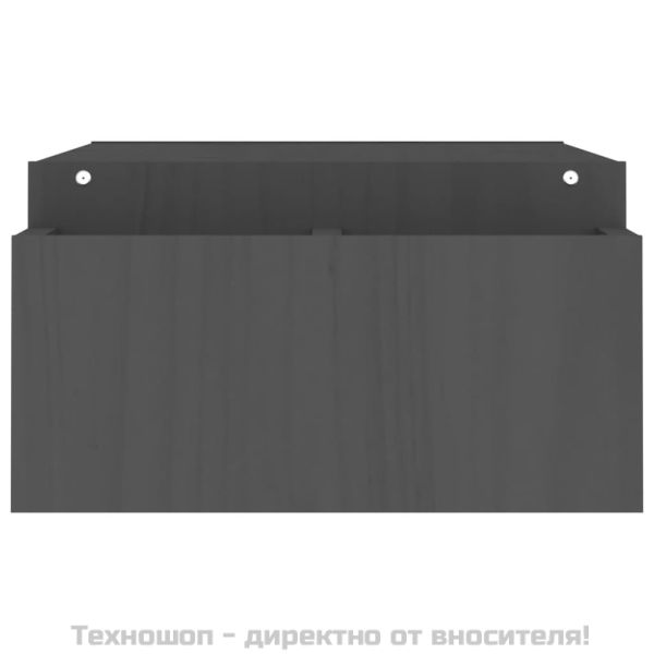 Поставка за монитор, сива, 100x27,5x15 см, бор масив
