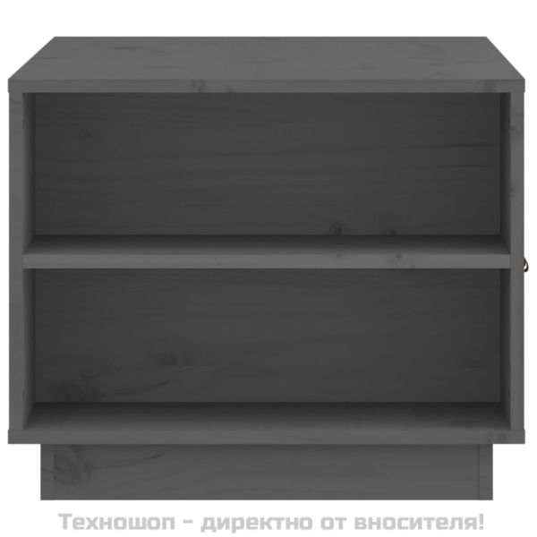 Кафе маса, сива, 100x50x41 см, борово дърво масив