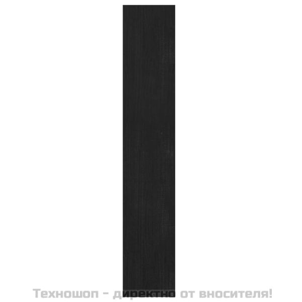 Библиотека/разделител за стая черна 100x30x167,5 см бор масив