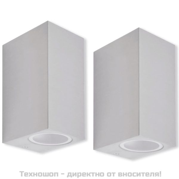 Градински лампи за стена, с горно и долно осветление, 2 броя