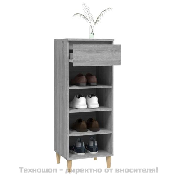 Шкаф за обувки, сив сонома, 40x36x105 см, инженерно дърво
