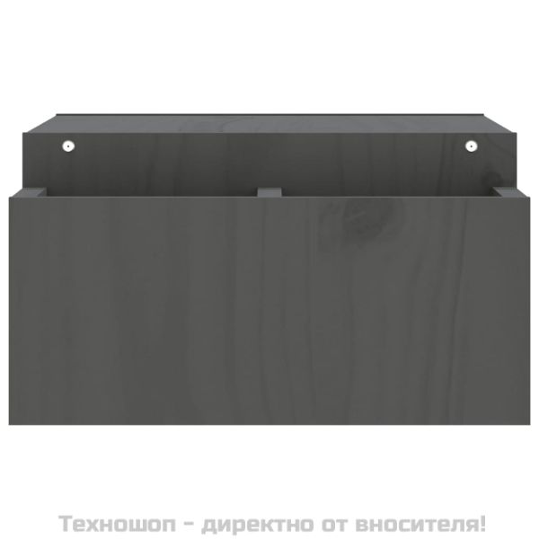Поставка за монитор, сива, 70x27,5x15 см, бор масив