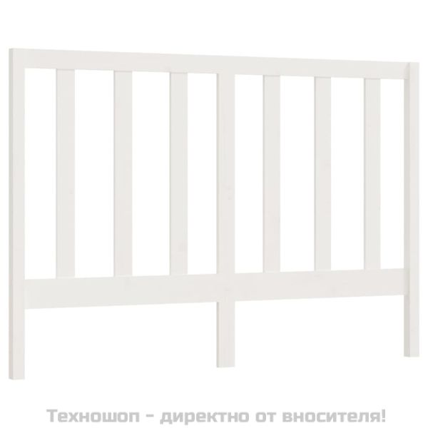 Горна табла за легло, бяла, 146x4x100 см, бор масив