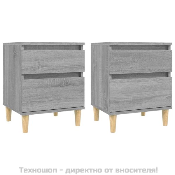 Нощни шкафчета, 2 бр, сив сонома, 40x35x50 см