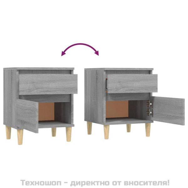 Нощни шкафчета, 2 бр, сив сонома, 40x35x50 см