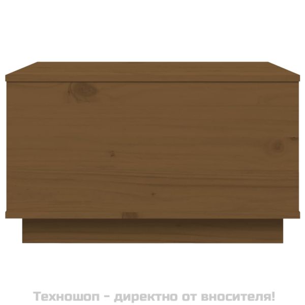 Кафе маса, меденокафява, 60x50x35 см, борово дърво масив