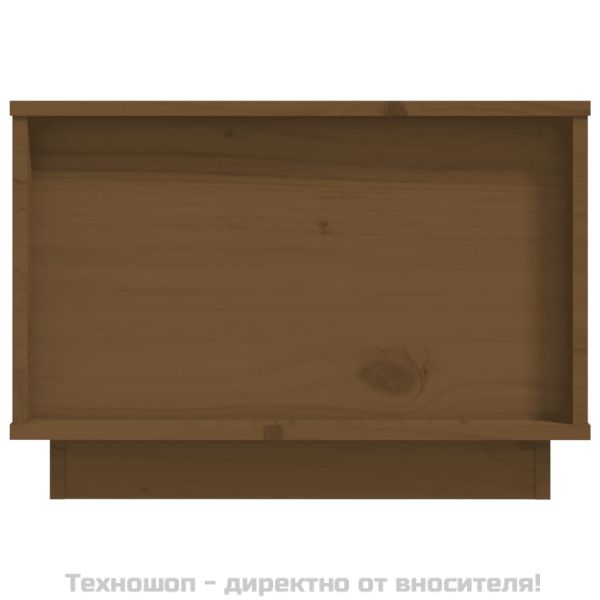 Кафе маса, меденокафява, 60x50x35 см, борово дърво масив