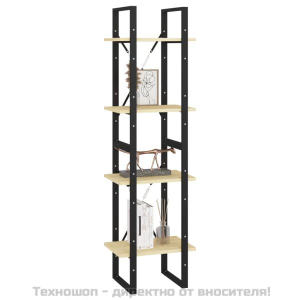 4-етажна библиотека, 40x30x140 см, борово дърво масив