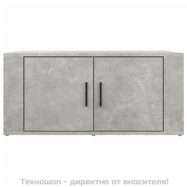 Маса за кафе, бетонно сива, 102x50x36 см, инженерно дърво
