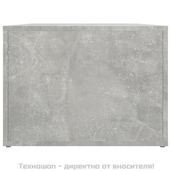 Маса за кафе, бетонно сива, 102x50x36 см, инженерно дърво