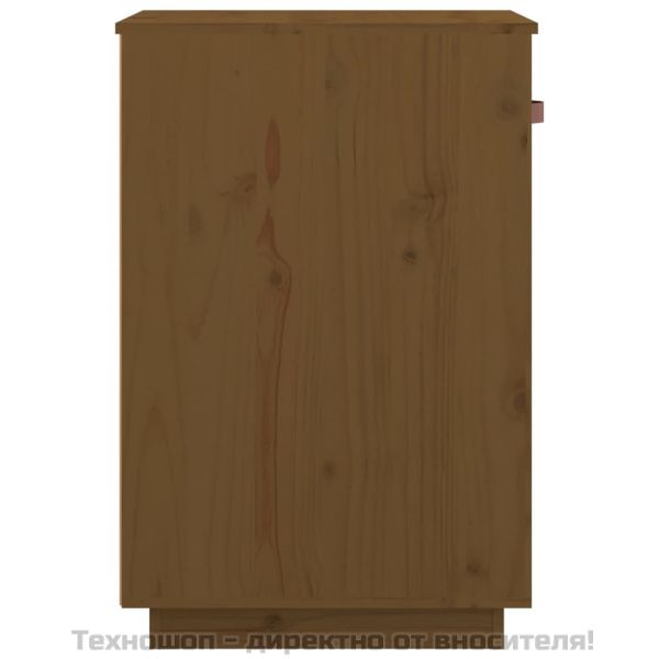 Шкаф за бюро, меденокафяв, 40x50x75 см, борово дърво масив