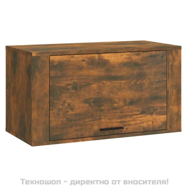 Стенен шкаф за обувки, опушен дъб, 70x35x38 см, бор масив