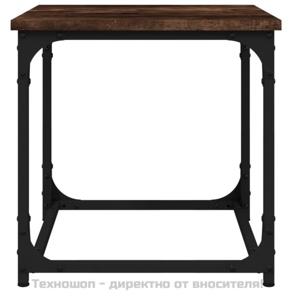 Странична маса, опушен дъб, 40x40x40 см, инженерно дърво