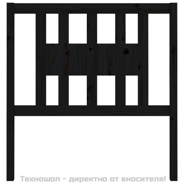 Табла за спалня, черна, 96x4x100 см, бор масив