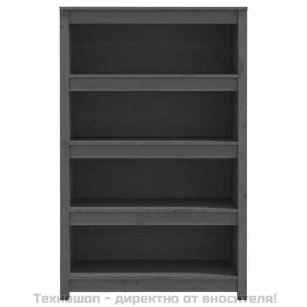 Библиотека, сива, 80x35x126 см, бор масив