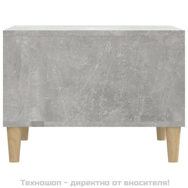 Маса за кафе, бетонно сива, 60x50x36,5 см, инженерно дърво