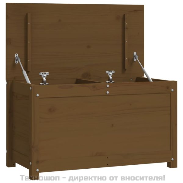 Кутия за съхранение, меденокафява, 80x40x45,5 см, бор масив