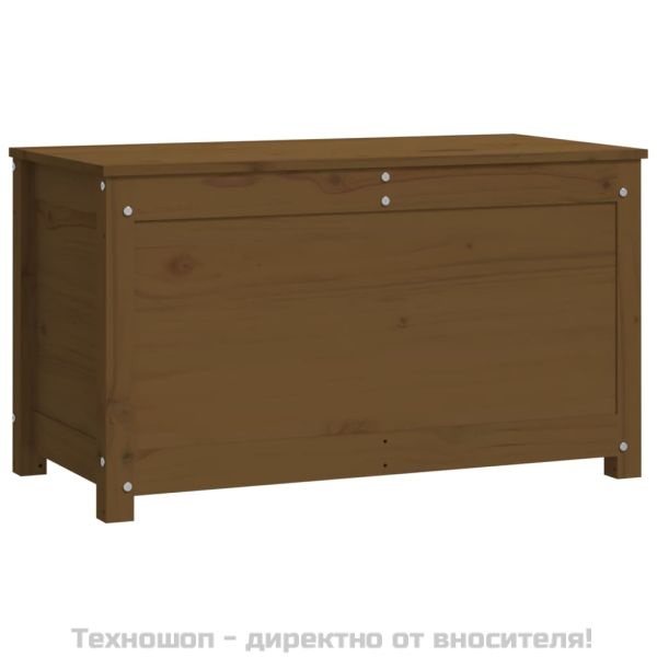 Кутия за съхранение, меденокафява, 80x40x45,5 см, бор масив