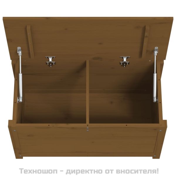 Кутия за съхранение, меденокафява, 80x40x45,5 см, бор масив