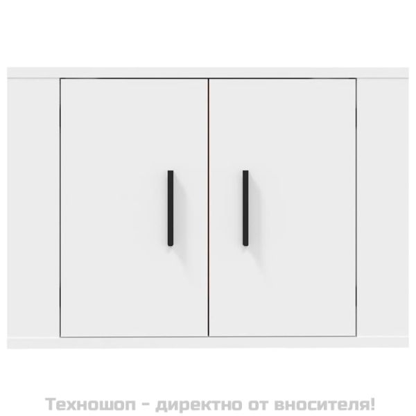 ТВ шкаф за стенен монтаж, бял, 57x34,5x40 см