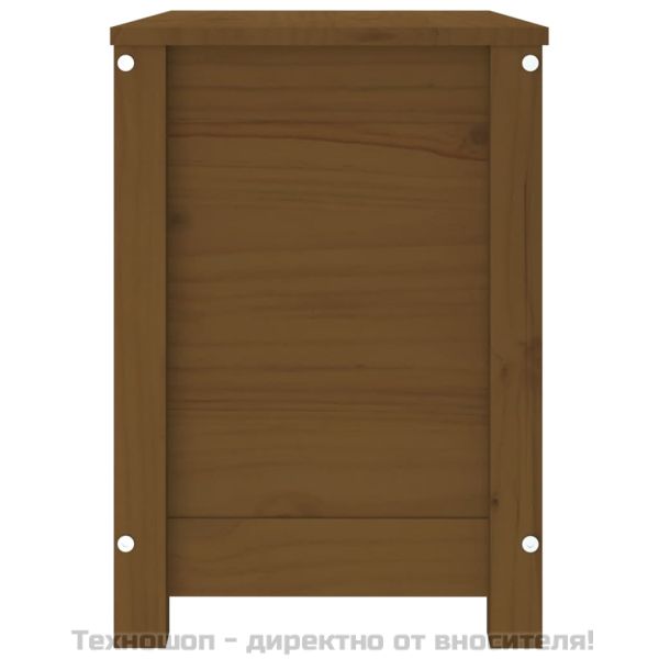 Кутия за съхранение, меденокафява, 60x32x45,5 см, бор масив