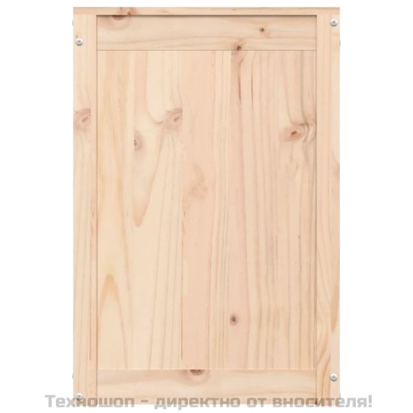 Кутия за пране, 44x44x66 см, борово дърво масив