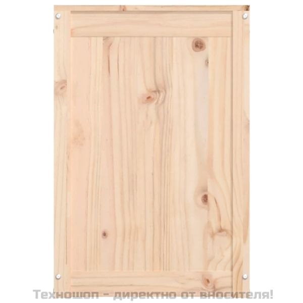 Кутия за пране, 44x44x66 см, борово дърво масив