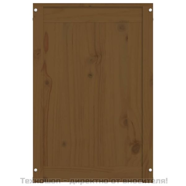 Кутия за пране, меденокафява, 88,5x44x66 см, борово дърво масив