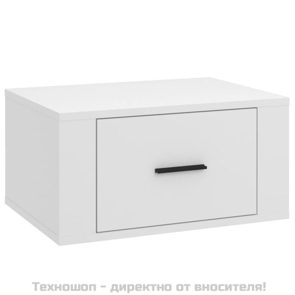 Нощно шкафче за стенен монтаж, бяло, 50x36x25 см