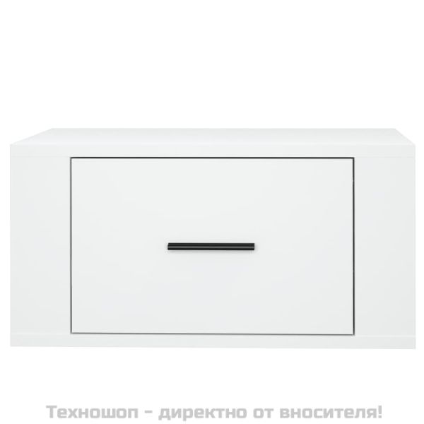 Нощно шкафче за стенен монтаж, бяло, 50x36x25 см