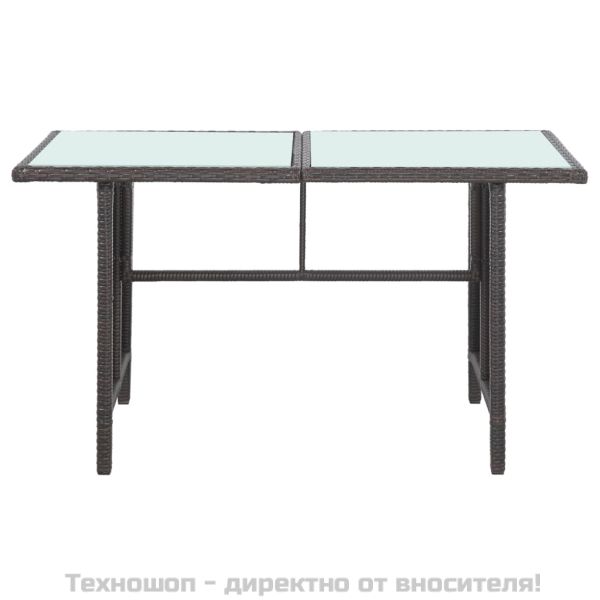 Градински комплект с възглавници, 5 части, кафяв полиратан