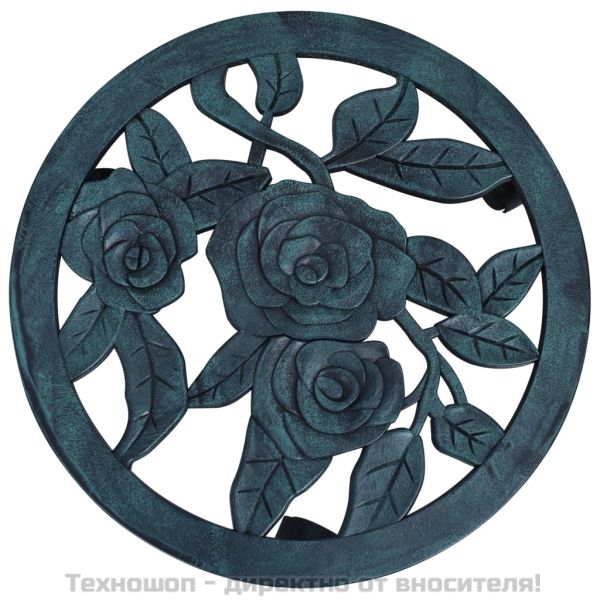 Поставки за цветя на колелца, 6 бр, зелени, 38 см, пластмаса